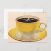  illustratie koffie in een Gele Cup (Voorkant / Achterkant)