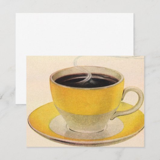  illustratie koffie in een Gele Cup (Voorkant / Achterkant)