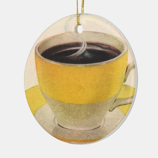  illustratie koffie in een Gele Cup Keramisch Ornament (Links)