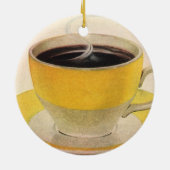  illustratie koffie in een Gele Cup Keramisch Ornament (Achterkant)