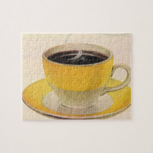  illustratie koffie in een Gele Cup Legpuzzel