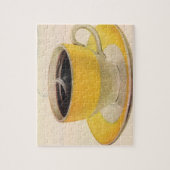  illustratie koffie in een Gele Cup Legpuzzel (Verticaal)