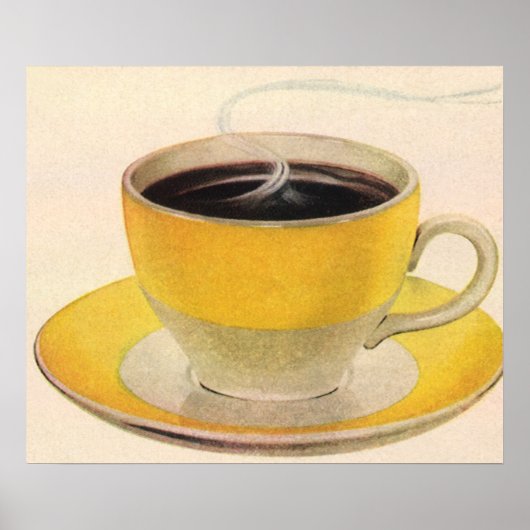 illustratie koffie in een Gele Cup Poster (Voorkant)