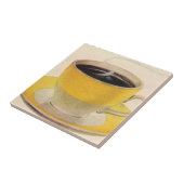  illustratie koffie in een Gele Cup Tegeltje (Zijkant)