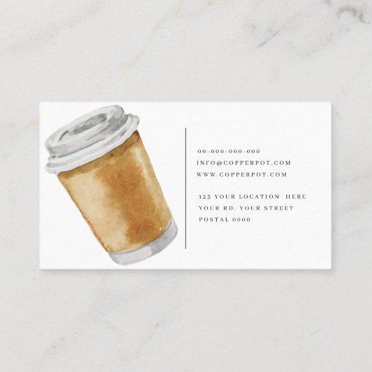 Illustratie koffiewinkel Visitekaartje Koffiebeker (Achterkant)