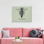 Illustratie koningin bij klassieke tekening canvas afdruk (Insitu (Woonkamer))