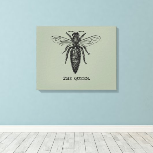 Illustratie koningin bij klassieke tekening canvas afdruk (Insitu (Houten vloer))