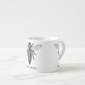 Illustratie koningin bij klassieke tekening espresso kop (Voorkant rechts)