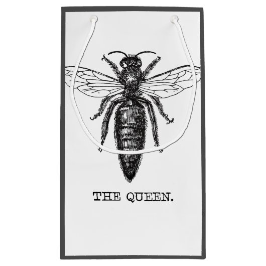 Illustratie koningin bij klassieke tekening klein cadeauzakje (Achterkant)