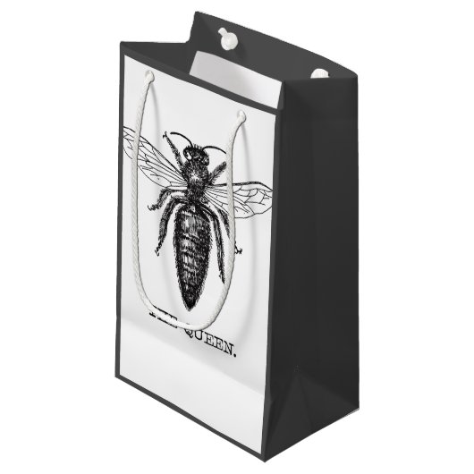 Illustratie koningin bij klassieke tekening klein cadeauzakje (Voorkant Gekanteld)