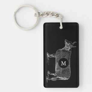  ILLUSTRATIE Kow Monogram 2 Sleutelhanger met zijk