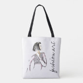 Illustratie kunst mode Kunst Afdrukken Kunst Afbee Tote Bag (Achterkant)