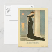  illustratie kunstdeco ~ La Belle Affligee Briefkaart (Voorkant / Achterkant)