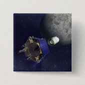 Illustratie kunstenaar vierkante button 5,1 cm (Voorkant)