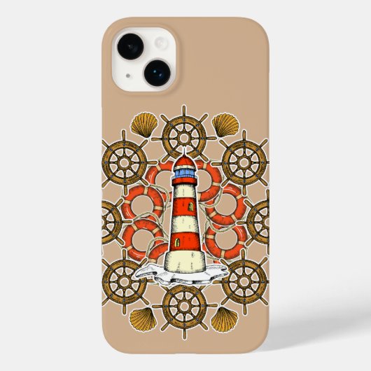 Illustratie kustvuurtoren Case-Mate iPhone case (Achterkant)