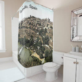 Illustratie: Landschapskunst van Toledo, Spanje Douchegordijn