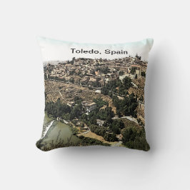 Illustratie: Landschapskunst van Toledo, Spanje Kussen