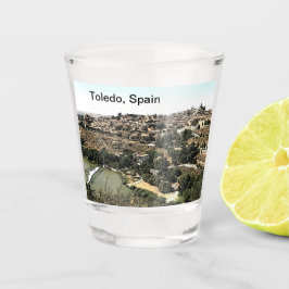 Illustratie: Landschapskunst van Toledo, Spanje Shot Glas
