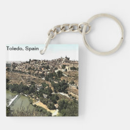 Illustratie: Landschapskunst van Toledo, Spanje Sleutelhanger