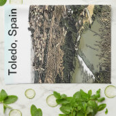 Illustratie: Landschapskunst van Toledo, Spanje Theedoek (Gevouwen)