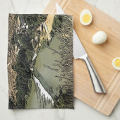 Illustratie: Landschapskunst van Toledo, Spanje Theedoek (Quarter Fold)