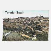 Illustratie: Landschapskunst van Toledo, Spanje Theedoek (Horizontaal)
