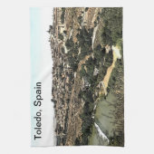 Illustratie: Landschapskunst van Toledo, Spanje Theedoek (Verticaal)