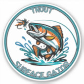 Illustratie logo voor flyfishing Forel Oppervlakte Sticker (Voorkant)