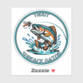 Illustratie logo voor flyfishing Forel Oppervlakte Sticker (Vel)