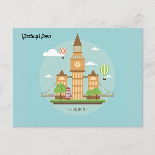 Illustratie Londen City Briefkaart (Voorkant)