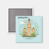 Illustratie Londen City Magneet (Voorkant / Achterkant)