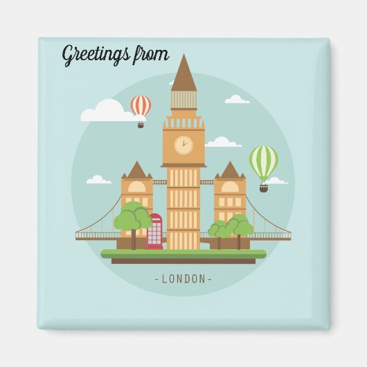 Illustratie Londen City Magneet (Voorkant)