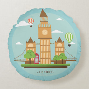 Illustratie Londen City Rond Kussen