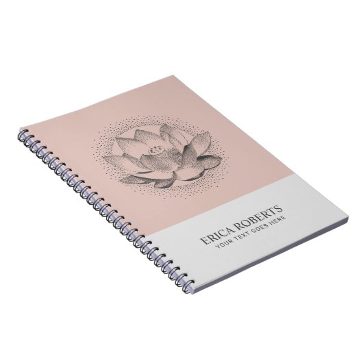  illustratie Lotus Flower Blush Pink Notitieboek (Rechterzijde)