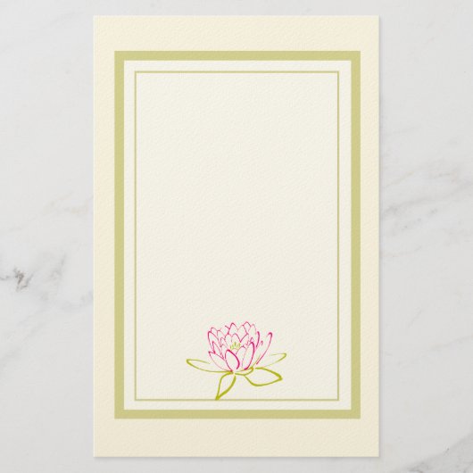 Illustratie Lotus Flower/Water Lily Briefpapier (Voorkant)
