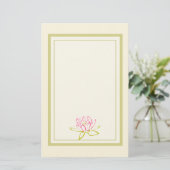 Illustratie Lotus Flower/Water Lily Briefpapier (Staand voorkant)