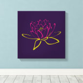 Illustratie Lotus Flower/Water Lily Canvas Afdruk (Insitu (Houten vloer))