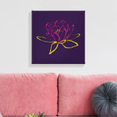 Illustratie Lotus Flower/Water Lily Canvas Afdruk (Insitu (Woonkamer))