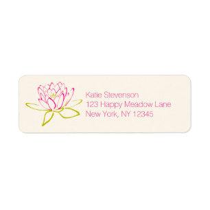 Illustratie Lotus Flower/Water Lily Etiket