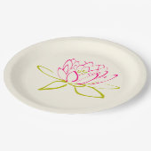 Illustratie Lotus Flower/Water Lily Papieren Bordje (Gekanteld)