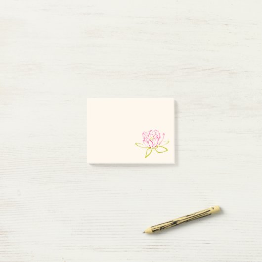 Illustratie Lotus Flower/Water Lily Post-it® Notes (Op bureau)