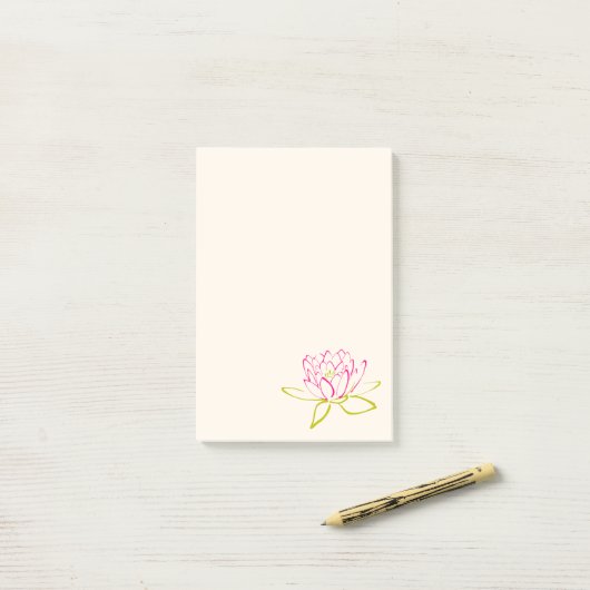 Illustratie Lotus Flower/Water Lily Post-it® Notes (Op bureau)