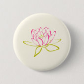 Illustratie Lotus Flower/Water Lily Ronde Button 5,7 Cm (Voorkant)