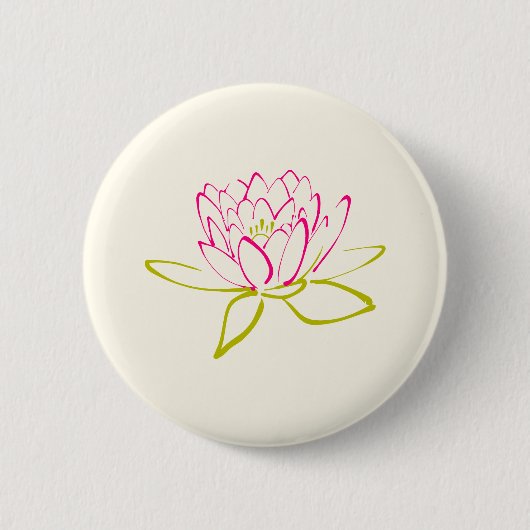 Illustratie Lotus Flower/Water Lily Ronde Button 5,7 Cm (Voorkant)
