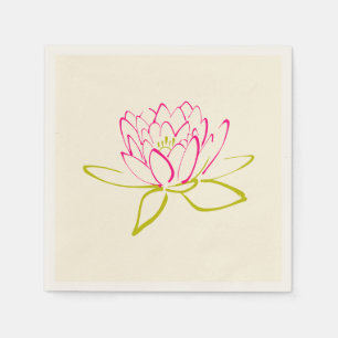 Illustratie Lotus Flower/Water Lily Servetten