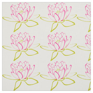 Illustratie Lotus Flower/Water Lily Stof