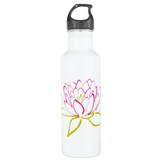 Illustratie Lotus Flower/Water Lily Waterfles (Voorkant)