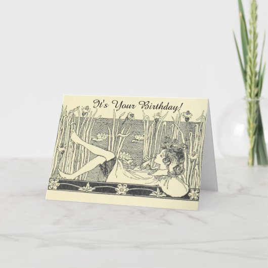 Illustratie Luie Dag Verjaardag Kaart (Voorkant)