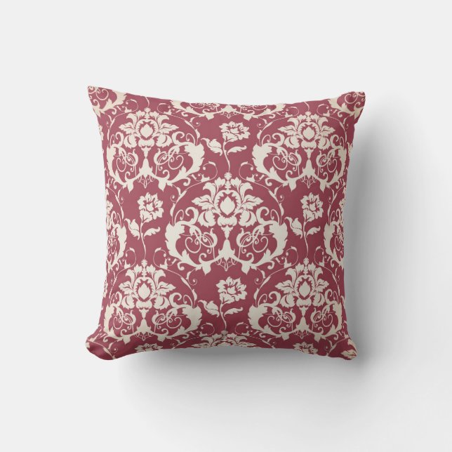 Illustratie. Luxe textuur. Barok, Damask seam Kussen (Voorkant)