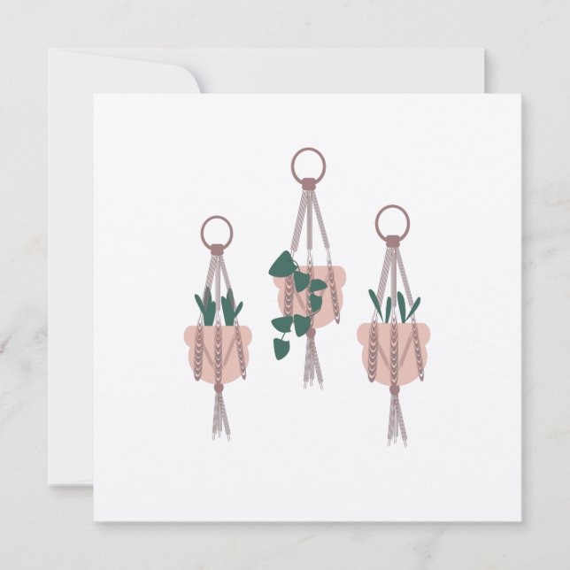 Illustratie Macrame Plant Hanger Planter Pots (Voorkant)